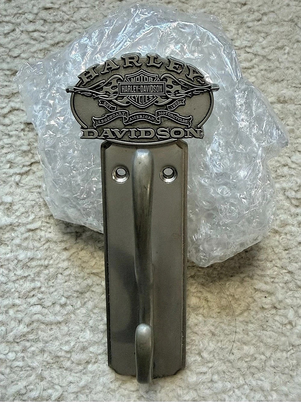 Harley-Davidson Bar & Shield Double Coat Wall Hook Gray